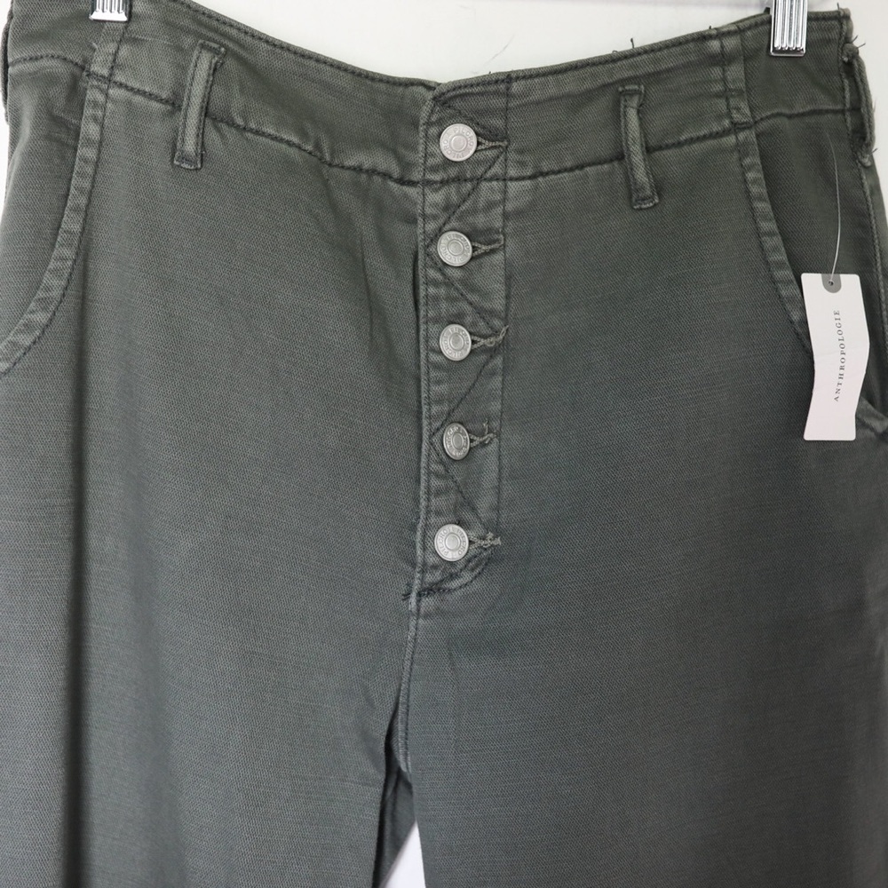 Pilcro from Anthropologie Slouchy Chino Pants Moss Green size 28